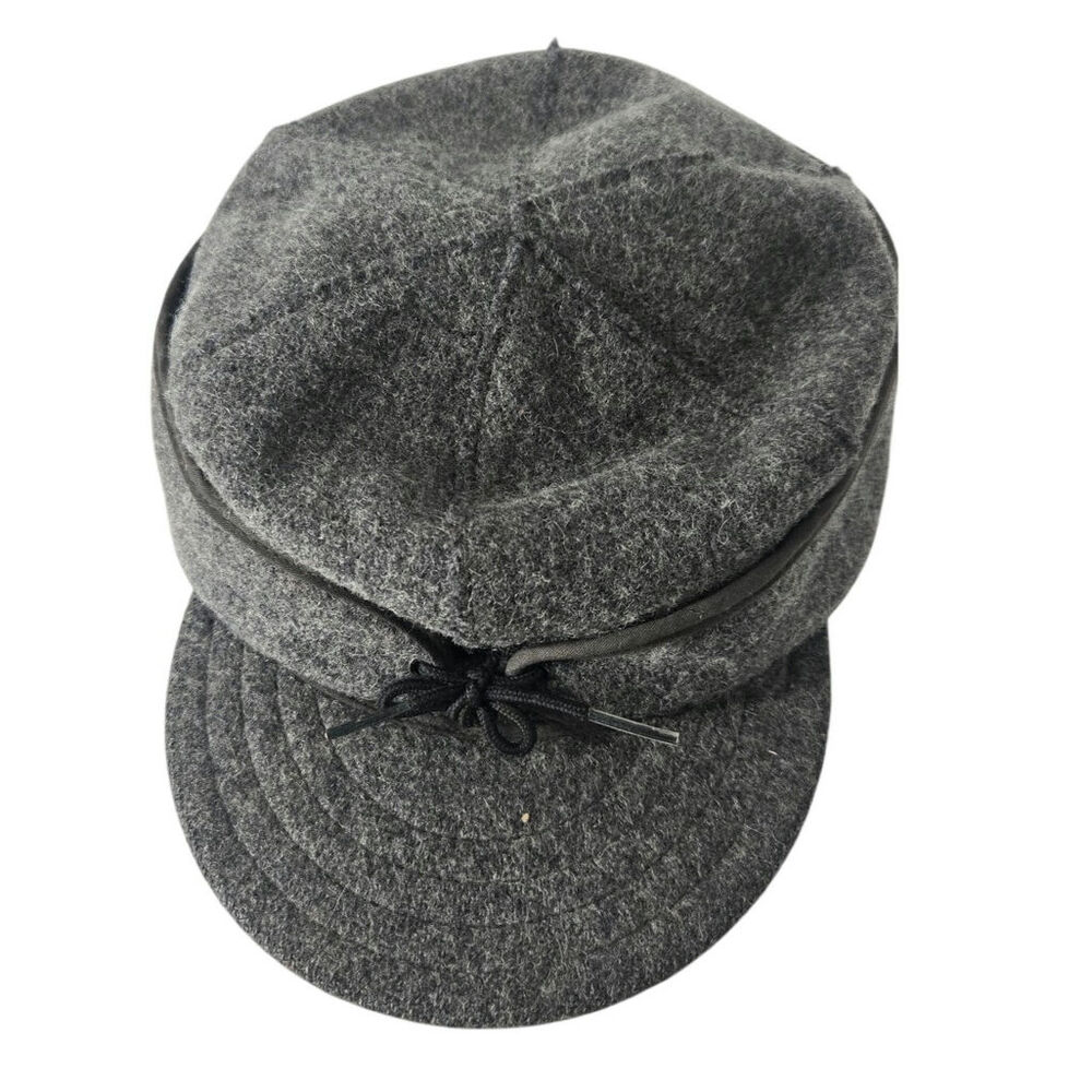 Vintage Stormy Kromer Cap Gray Wool Blend Earflap Hunting Hat Size 7 Made in USA